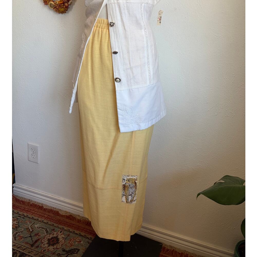 Vintage Maxi Skirt w Cheetah Patch size L